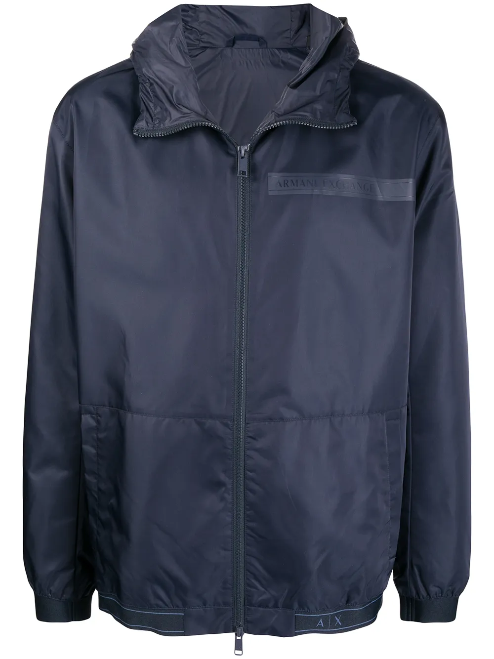 

Armani Exchange chamarra con capucha y logo - Azul