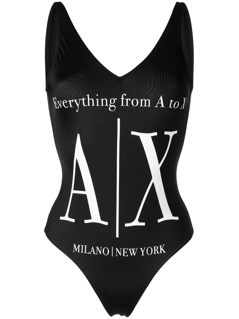 

Armani Exchange traje de baño con logo estampado - Negro