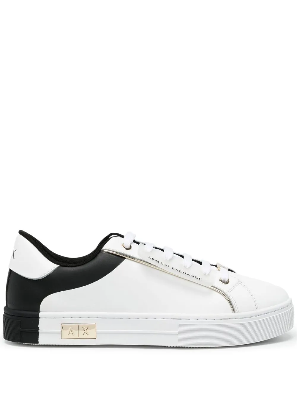 

Armani Exchange colour block logo trainers - White