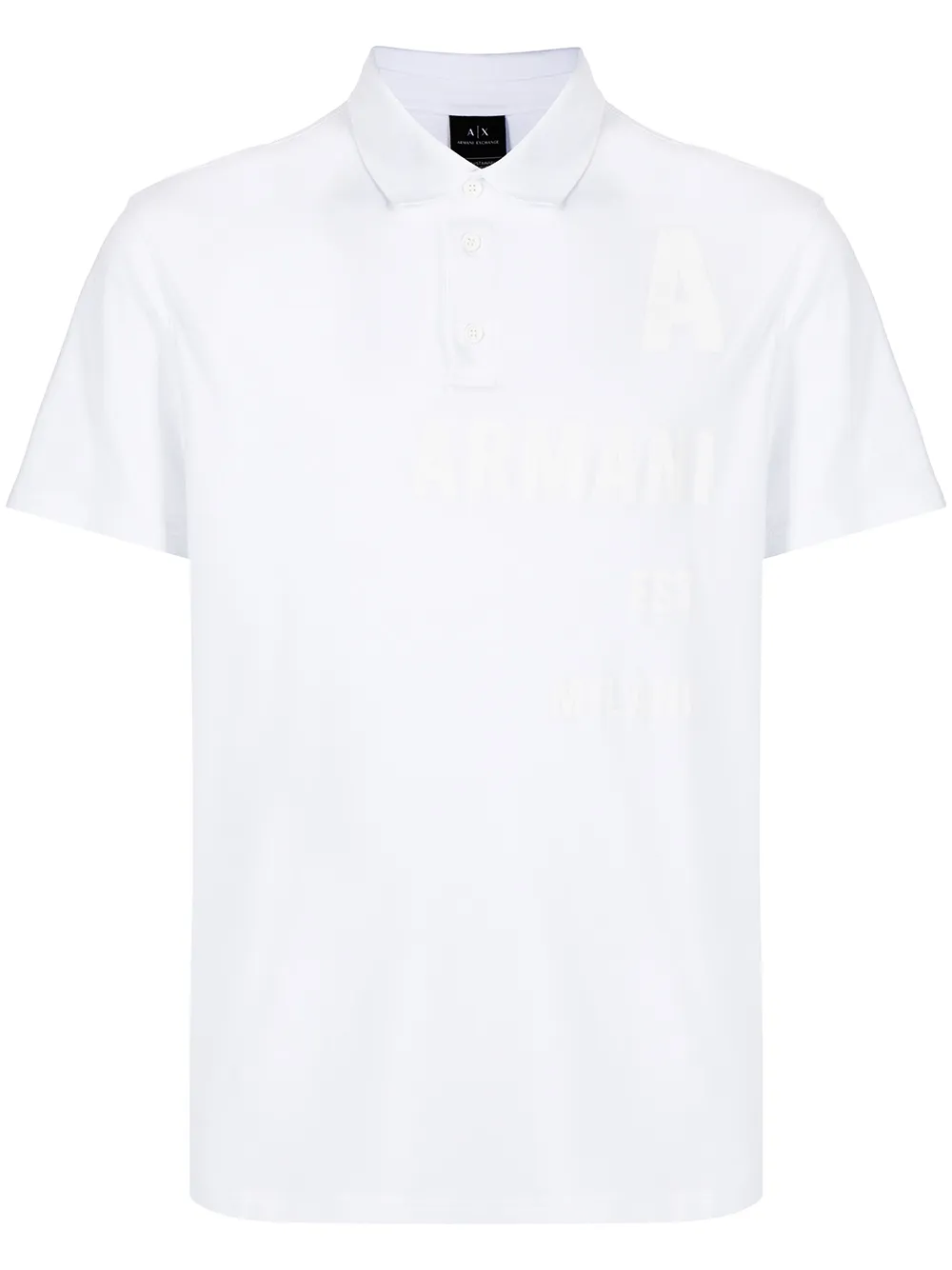 

Armani Exchange logo-print cotton polo shirt - White