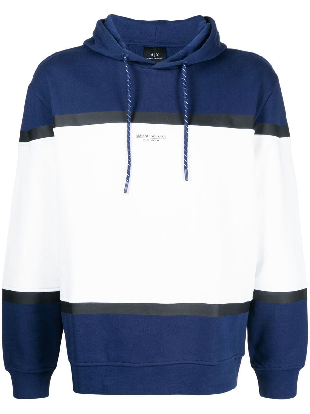 

Armani Exchange hoodie y panel a dos tonos - Azul