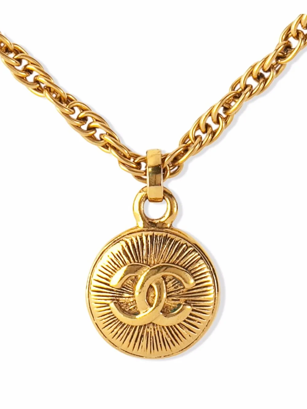 CHANEL Pre-Owned 1980s ココマーク メダリオン ネックレス - ゴールドトーン CHANEL Pre-Owned 1980s ココマーク メダリオン ネックレス - ゴールドトーン