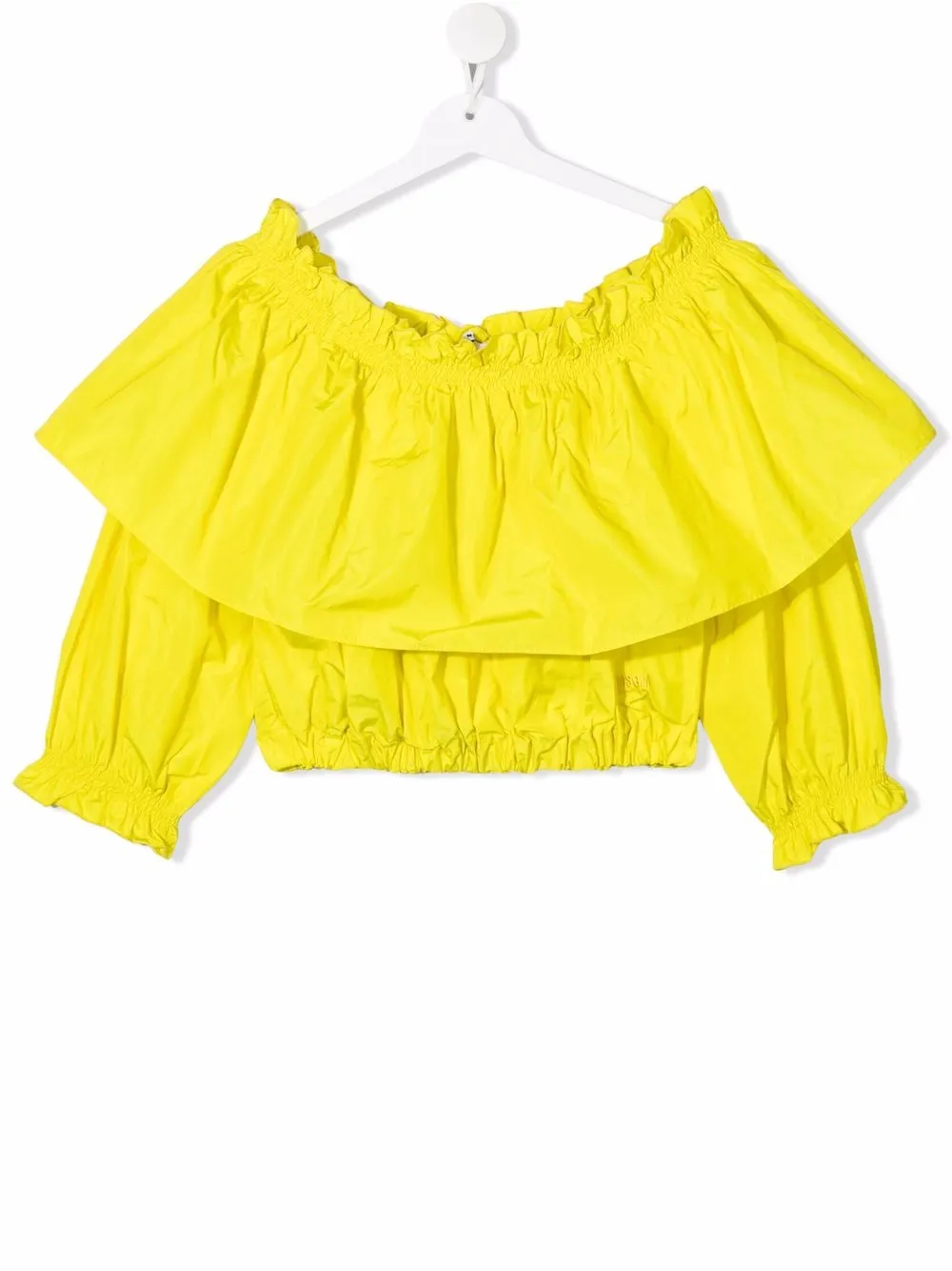 

MSGM Kids blusa corta con hombros descubiertos - Amarillo