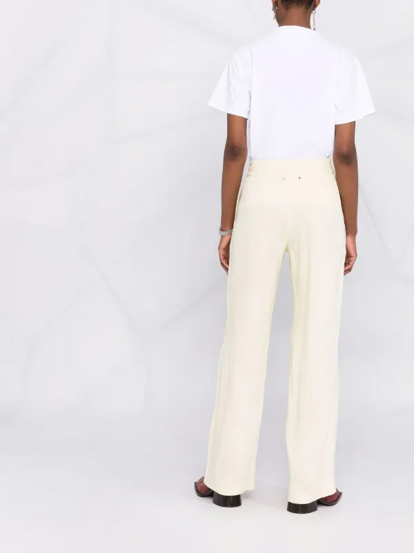 パンツ GOLDEN GOOSE Women Straight Pants GUP02123P001802 10100 Whit Golden Goose Brittany wide-leg Trousers | Yellow | FARFETCH JO