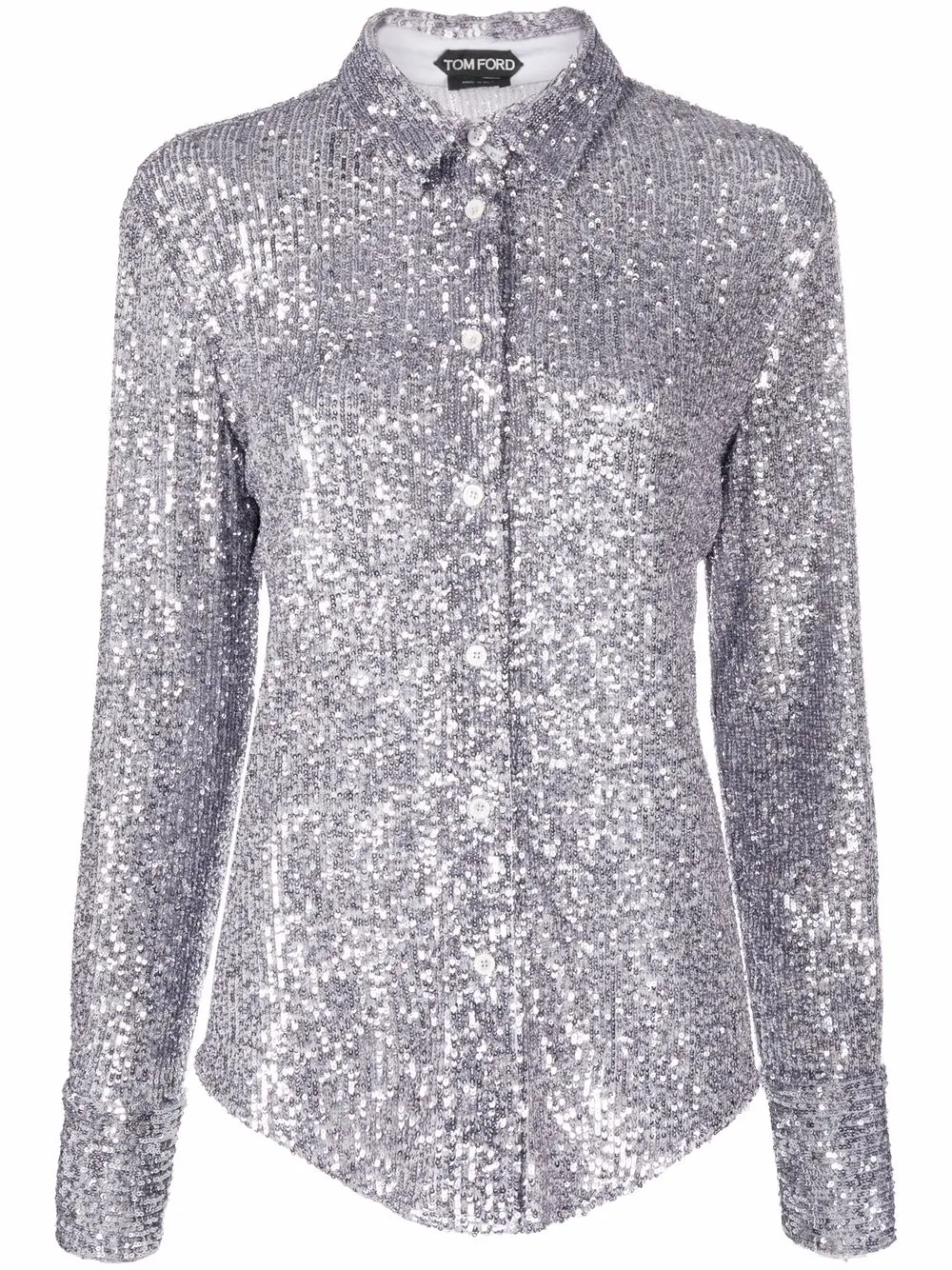 

TOM FORD sequinned long-sleeve shirt - Grey