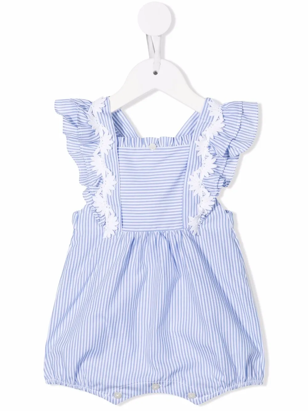 

Tartine Et Chocolat striped ruffled rompers - Blue