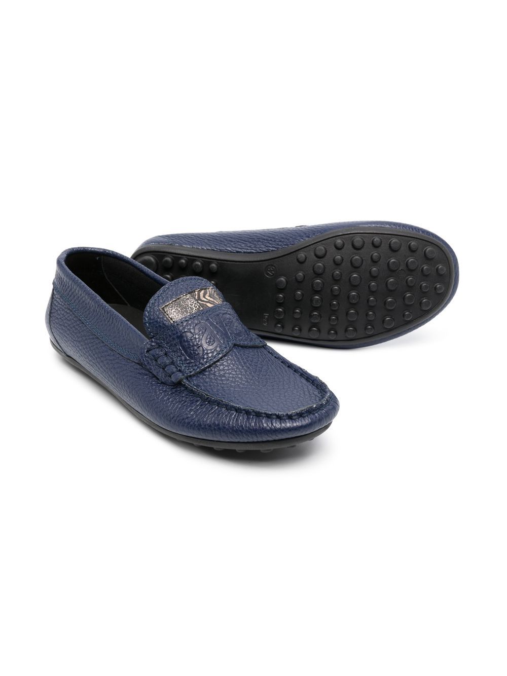 Roberto Cavalli Junior Loafers met logo-reliëf - Blauw