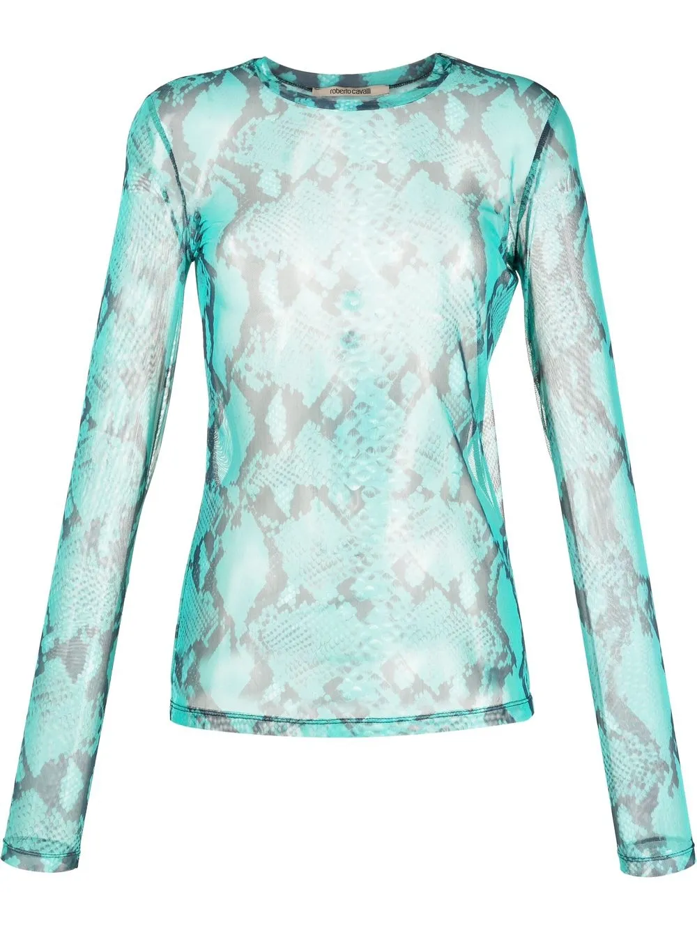

Roberto Cavalli snakeskin sheer long-sleeve T-Shirt - Blue