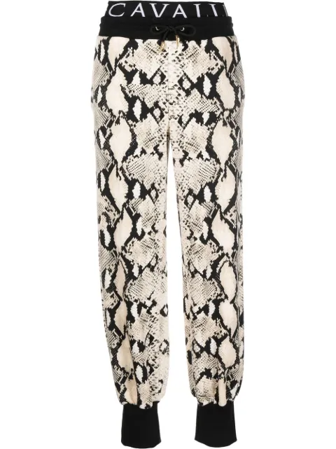 Roberto Cavalli snakeskin-print track pants