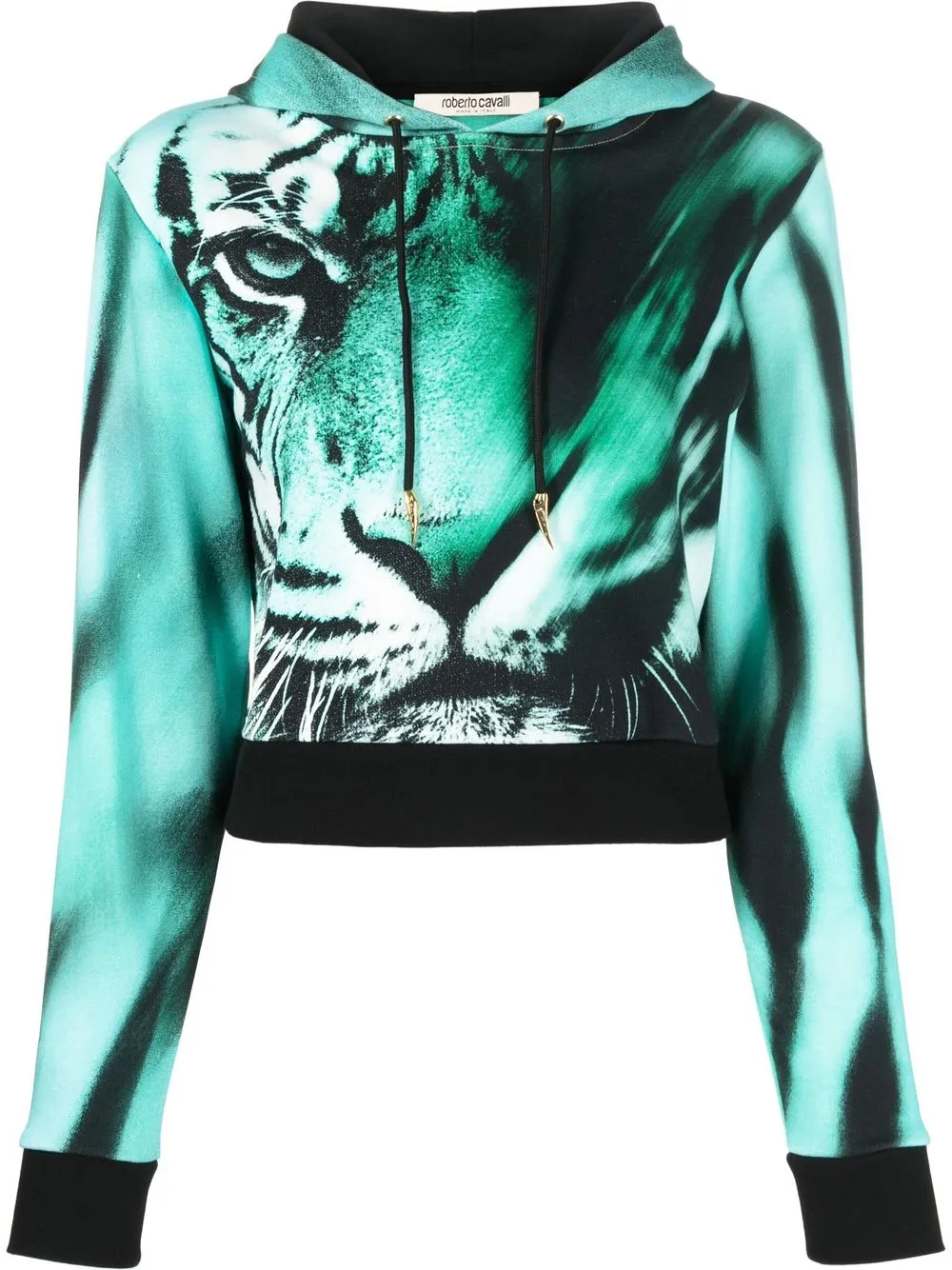 

Roberto Cavalli hoodie con estampado de tigre - Azul