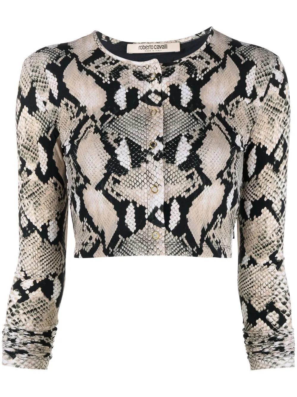 

Roberto Cavalli python-print long-sleeved top - Neutrals