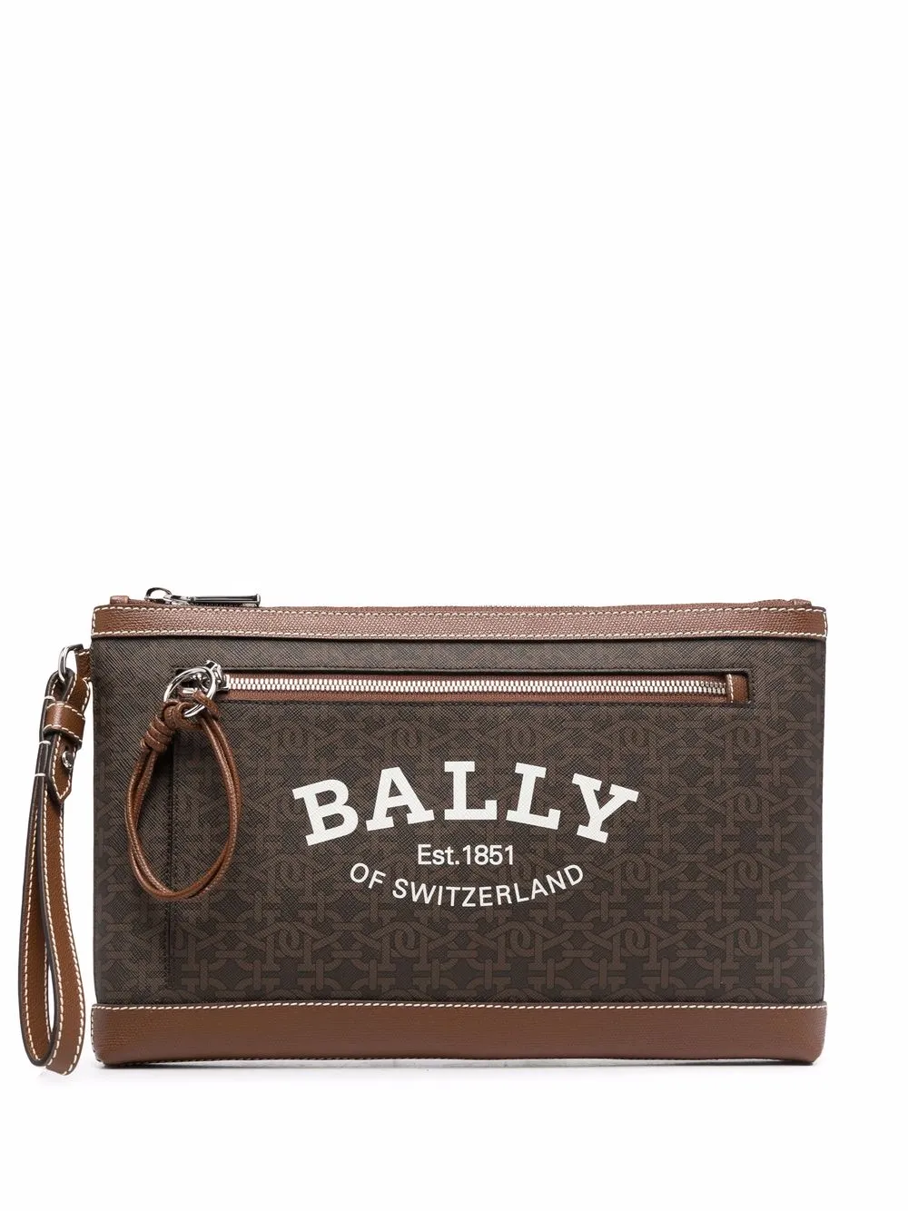 logo-print monogram clutch