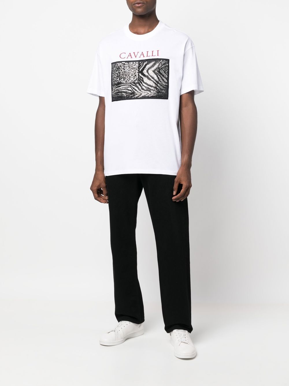 Roberto Cavalli T-shirt met grafische print - Wit