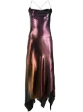 Roberto Cavalli shiny asymmetric dress - Purple