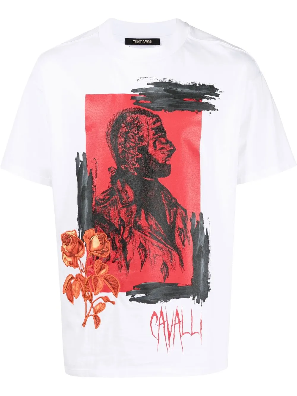 

Roberto Cavalli playera con estampado gráfico - Blanco