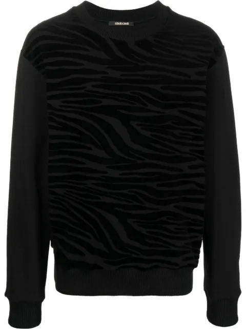 Roberto Cavalli - zebra-devoré cotton sweatshirt
