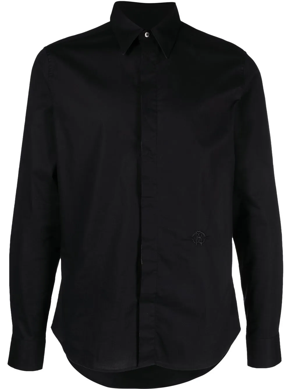 

Roberto Cavalli embroidered monogram shirt - Black