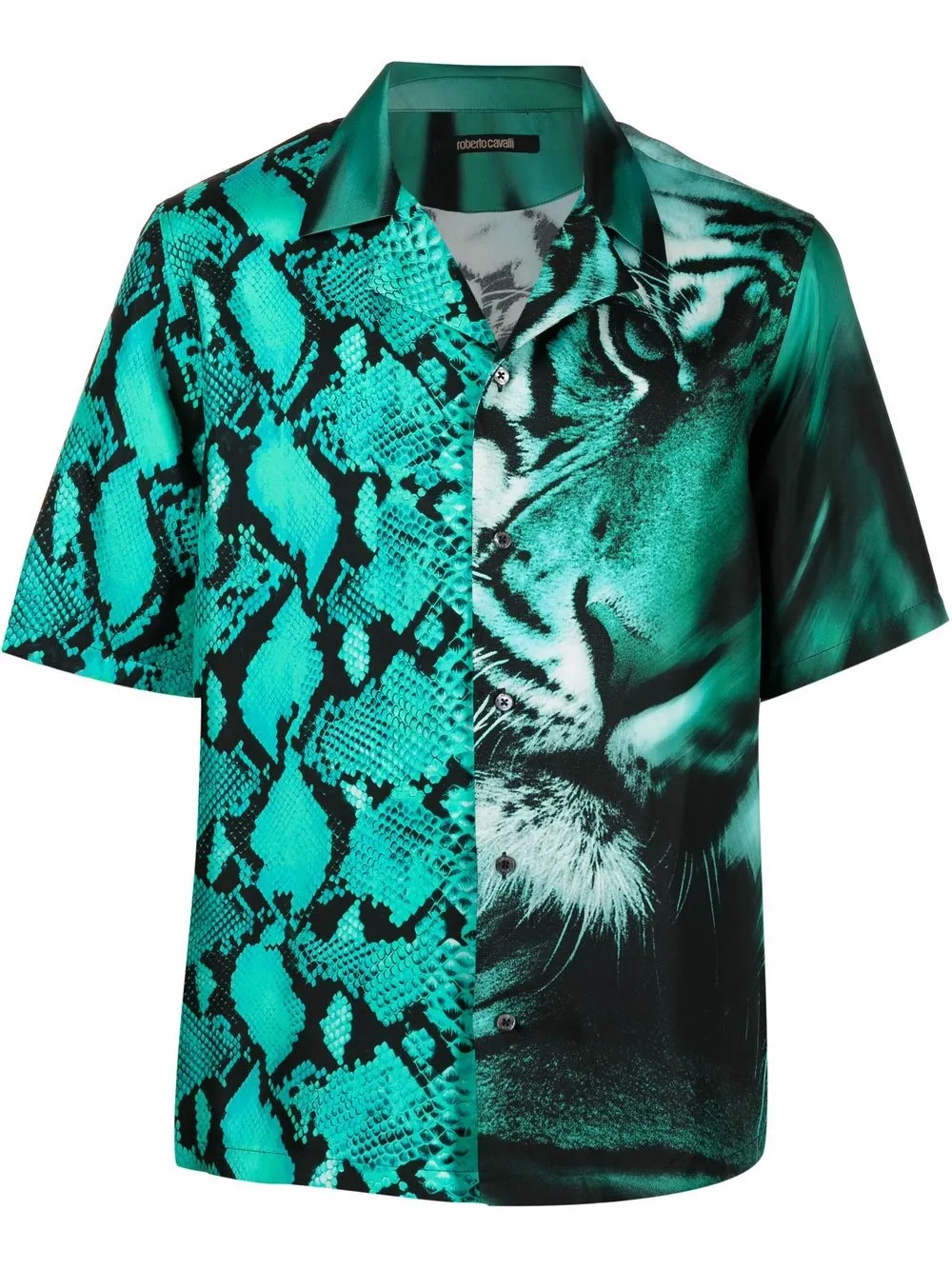 

Roberto Cavalli playera con animal print - Verde