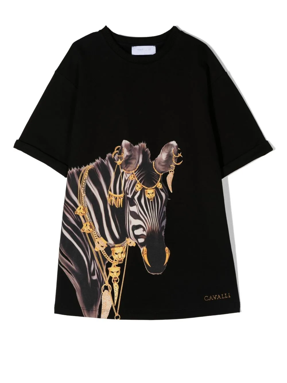 

Roberto Cavalli Junior playera con estampado de cebra - Negro