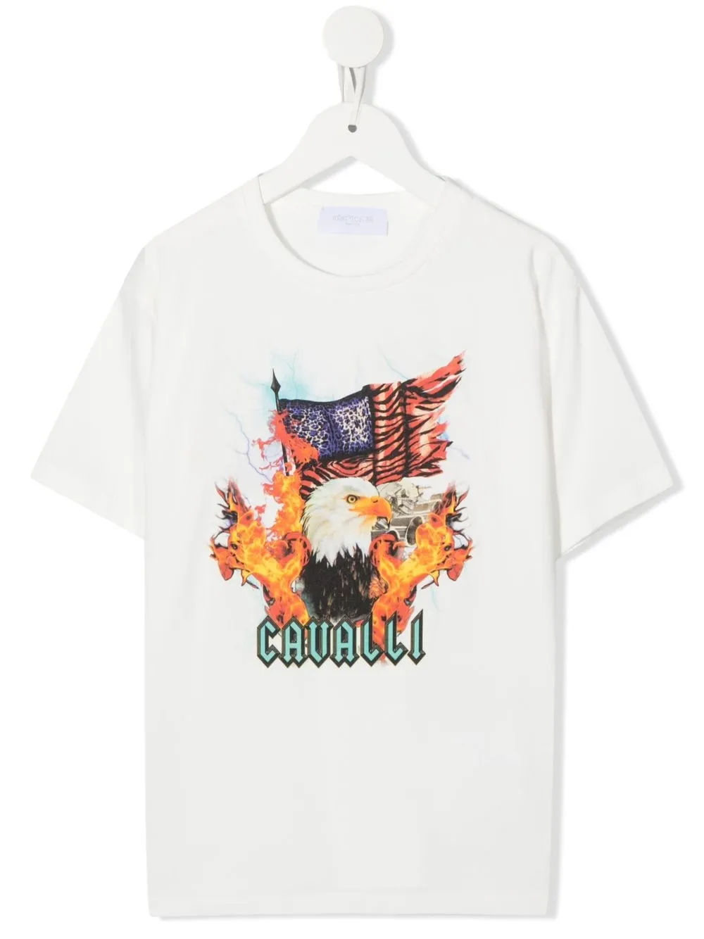 

Roberto Cavalli Junior playera con estampado gráfico - Blanco