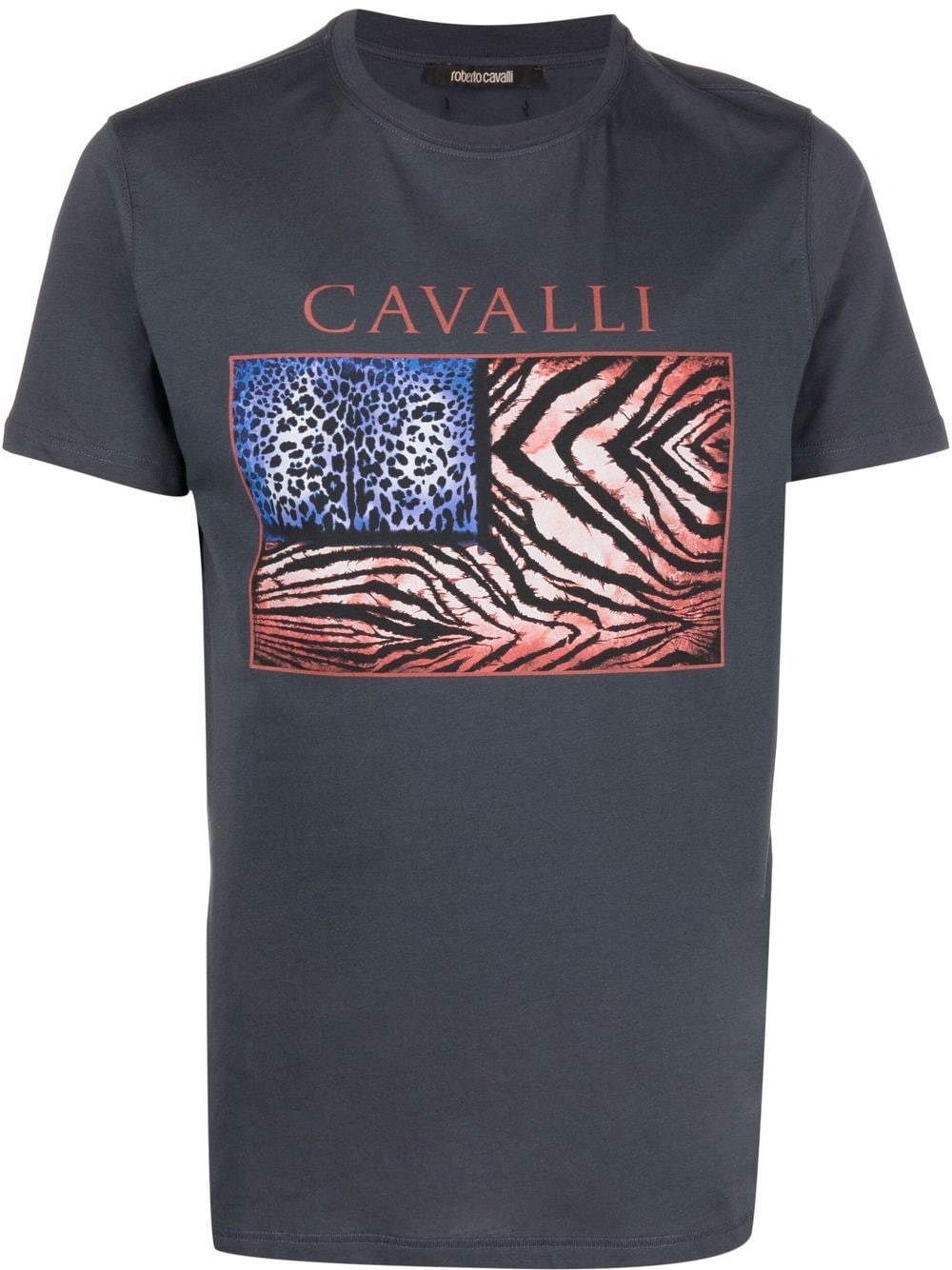 Roberto Cavalli Animal flag-print T-shirt - Farfetch
