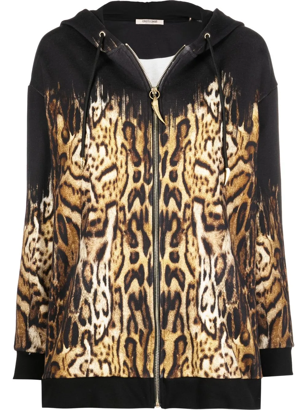 

Roberto Cavalli hoodie oversize con estampado de leopardo - Negro