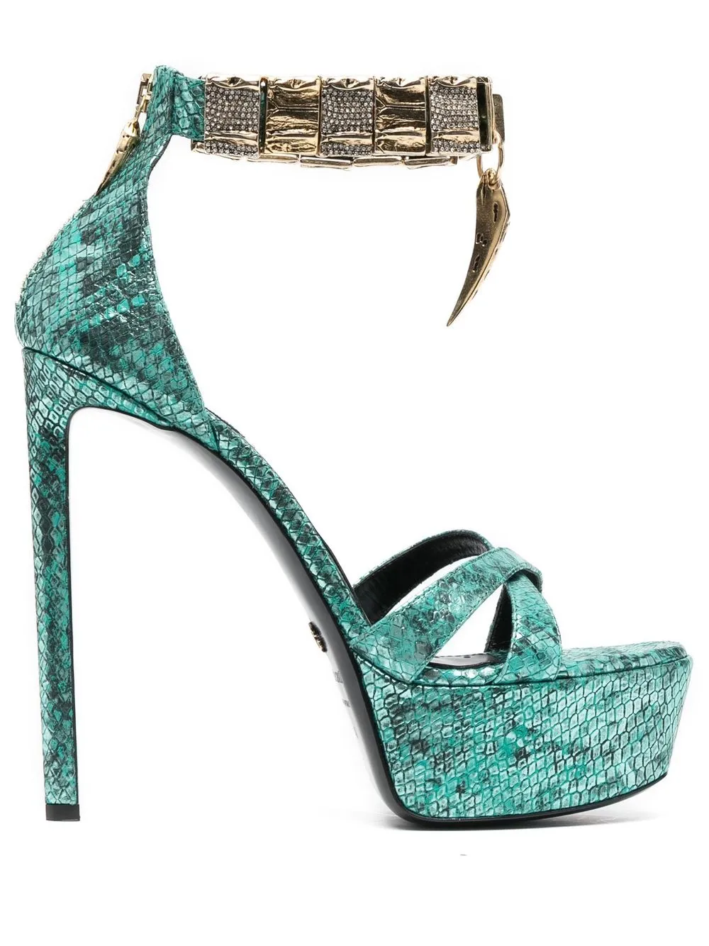 

Roberto Cavalli crystal-embellished Tiger-Tooth sandals - Blue