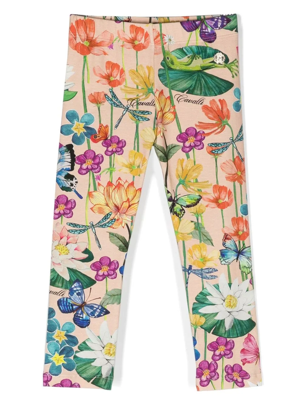 

Roberto Cavalli Junior floral and butterfly print leggings - Orange