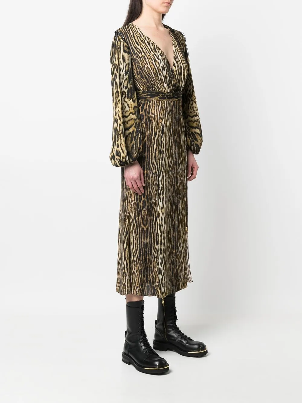 Roberto Cavalli jaguar-print midi wrap dress | Dresses | Image 3