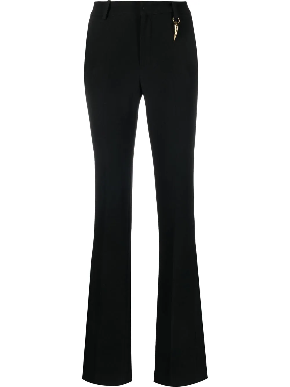 Roberto Cavalli Keyring-detail Slim-cut Trousers In Black