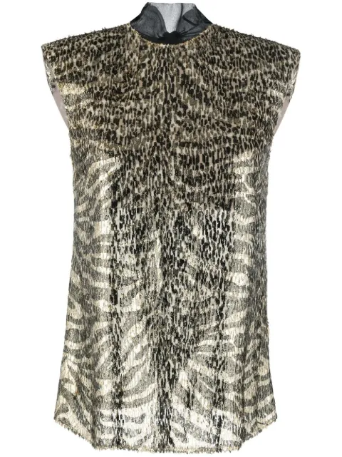 Roberto Cavalli metallic flocked blouse