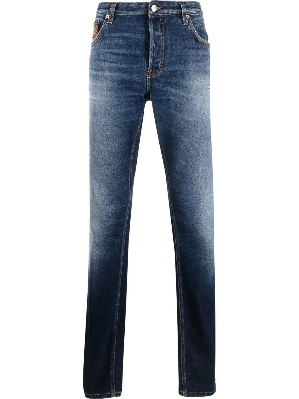 

Roberto Cavalli jeans slim con detalle de parche - Azul