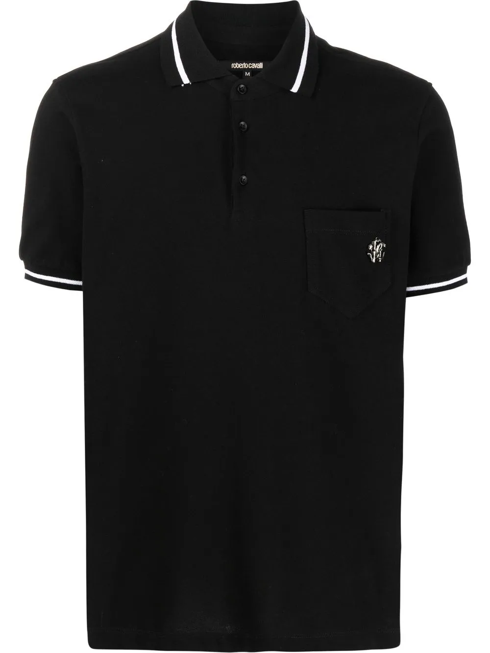 

Roberto Cavalli playera tipo polo con parche del logo - Azul