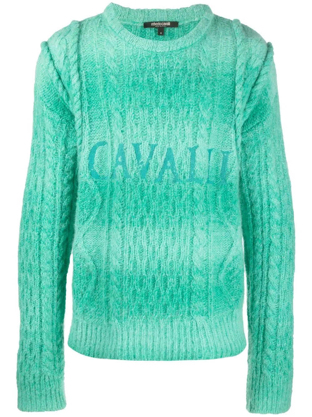 

Roberto Cavalli embroidered-logo crew neck jumper - Green