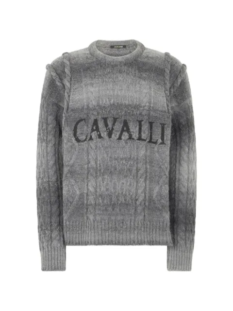 Roberto Cavalli embroidered-logo crew-neck sweater