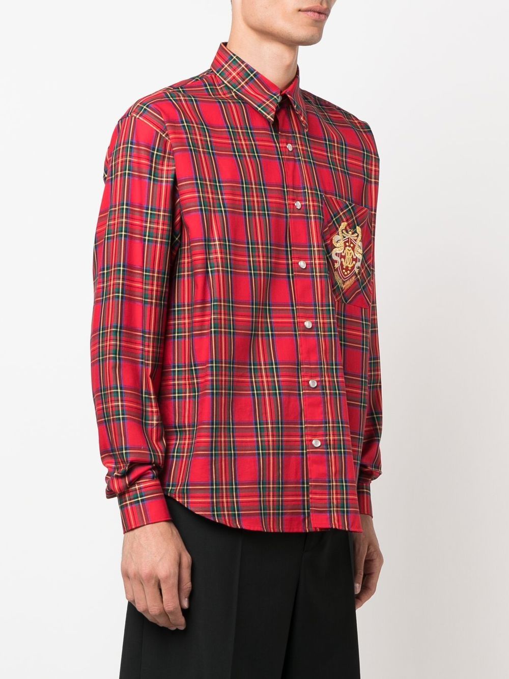 Roberto Cavalli Plaid embroidered-logo Shirt - Farfetch