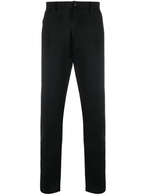 Roberto Cavalli logo-patch straight-leg trousers