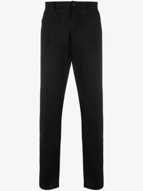 Roberto Cavalli logo-patch straight-leg trousers
