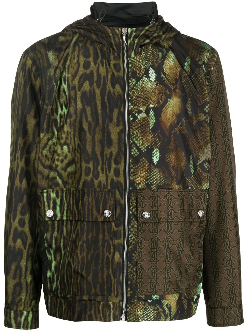 

Roberto Cavalli animal-print zip-fastening jacket - Green