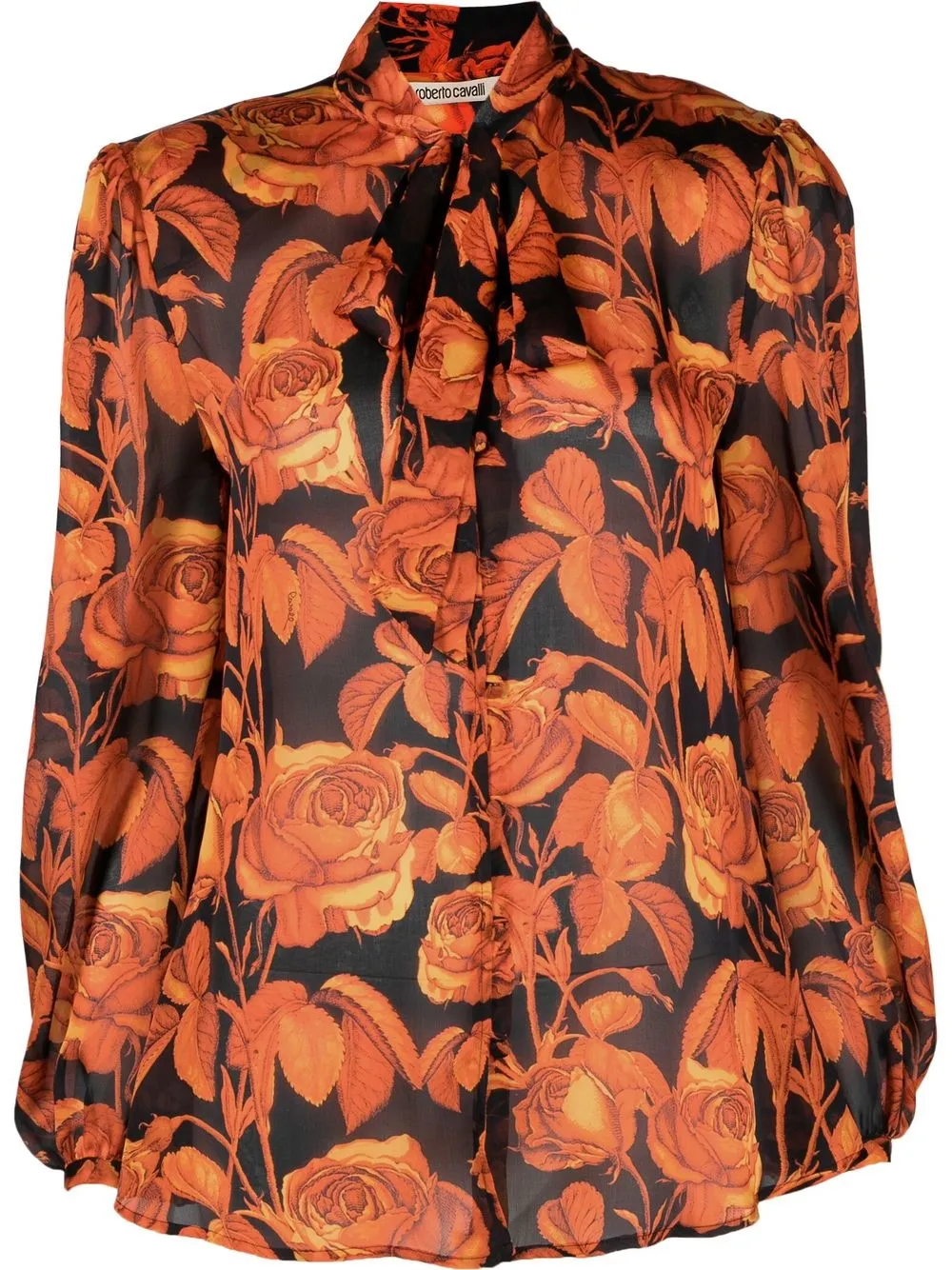 

Roberto Cavalli blusa con rosas estampadas - Negro