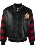 Roberto Cavalli plaid-sleeves bomber jacket - Black