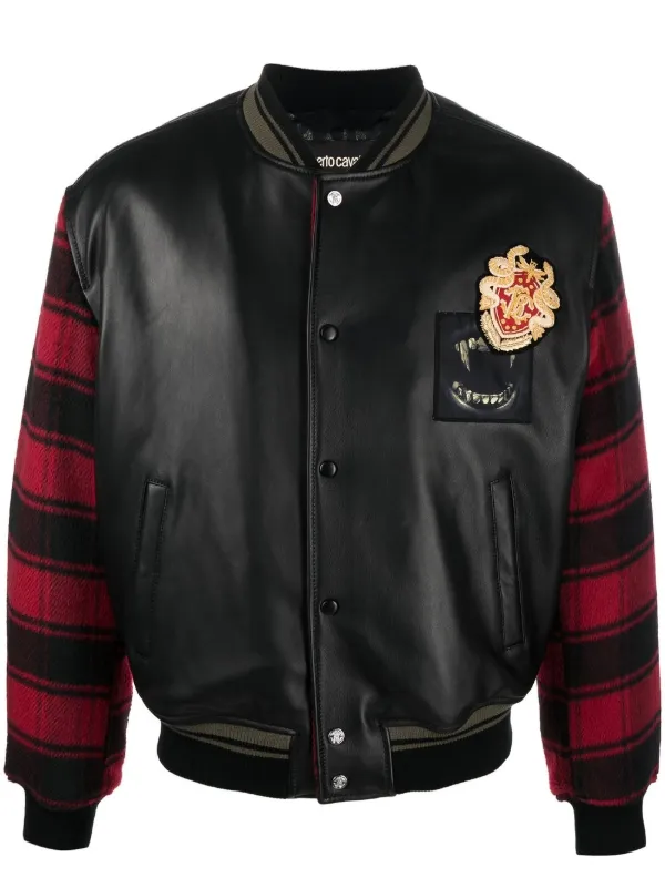 Roberto Cavalli plaid-sleeves Bomber 