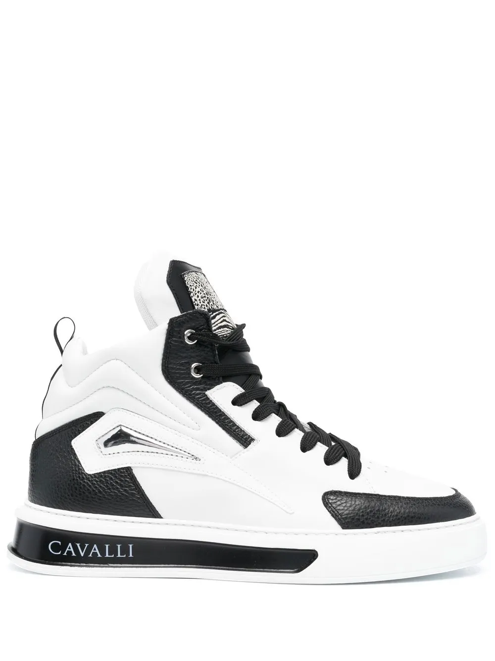 

Roberto Cavalli tenis altos con diseño color block - Blanco