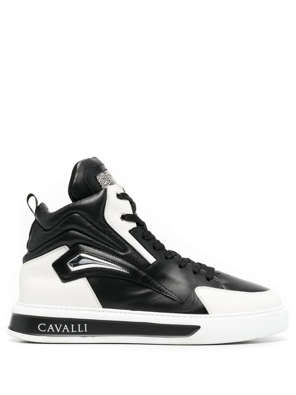 

Roberto Cavalli logo-print high top sneakers - Black