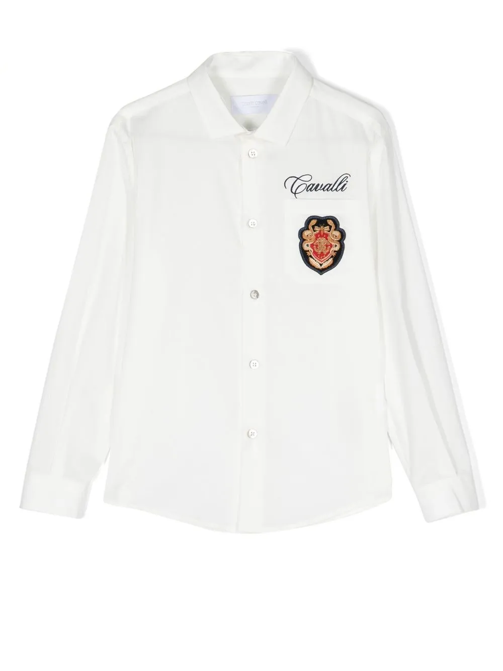 

Roberto Cavalli Junior crest logo-embellished shirt - White