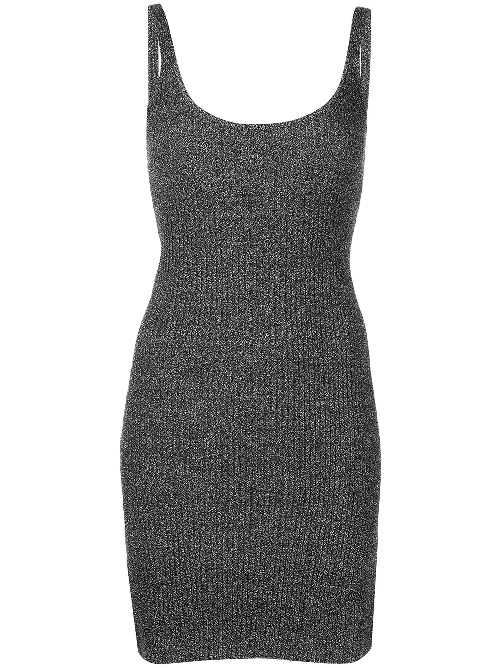 

Apparis vestido corto ajustado con cuello en U - Gris