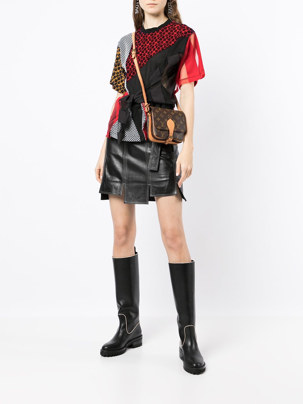 louis vuitton pochette metis cross body bag and over the knee boots