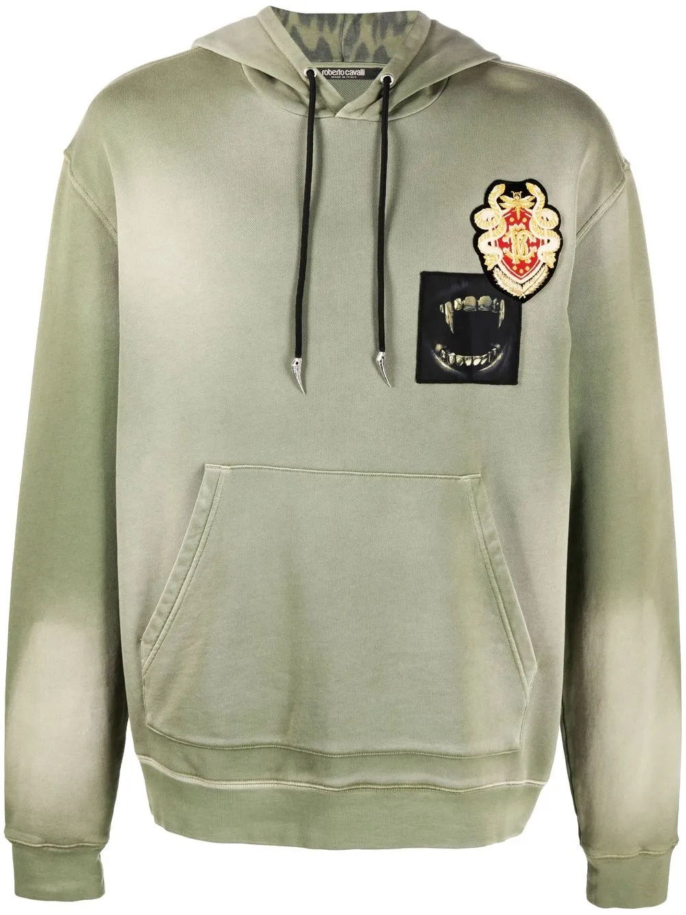 

Roberto Cavalli hoodie con parche del distintivo - Verde