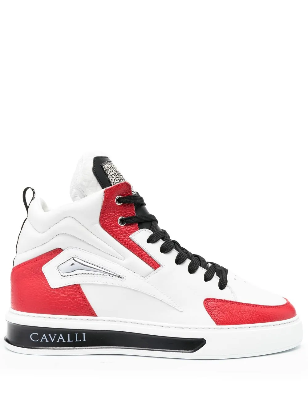 

Roberto Cavalli tenis altos con diseño color block - Blanco