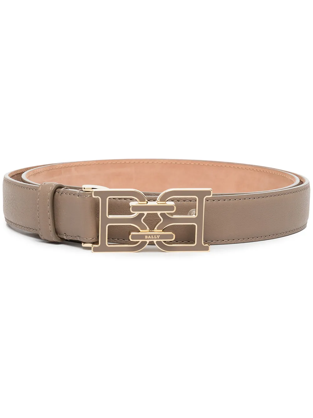 

Bally logo-plaque leather belt - Neutrals